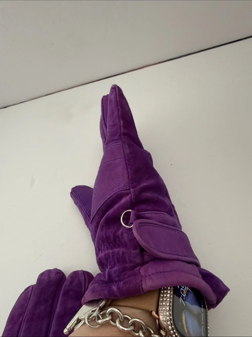 Wilsons Leather Purple Suede Gloves